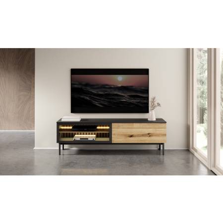 Stolik RTV 180 cm witryna LED LAVARO